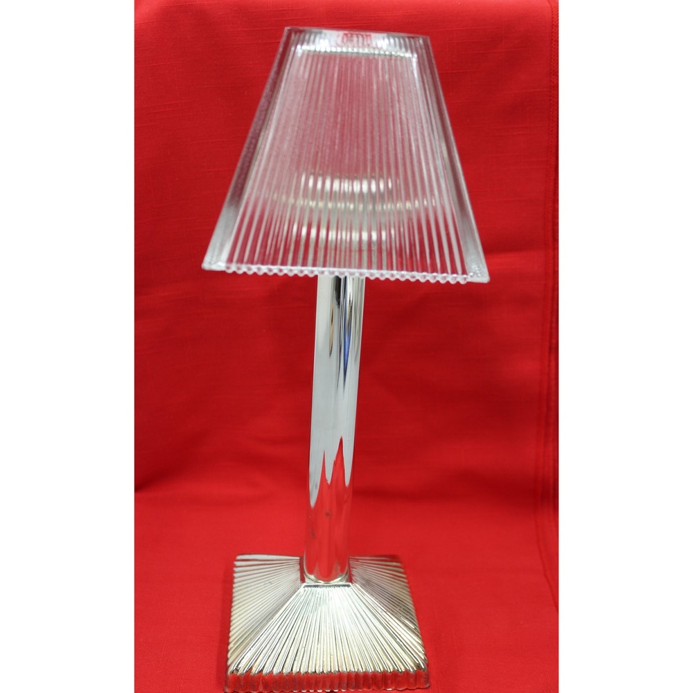 Partylite Candle Lamp Silver Reeds P0338B P0338G Ribbed Glass Shade Base